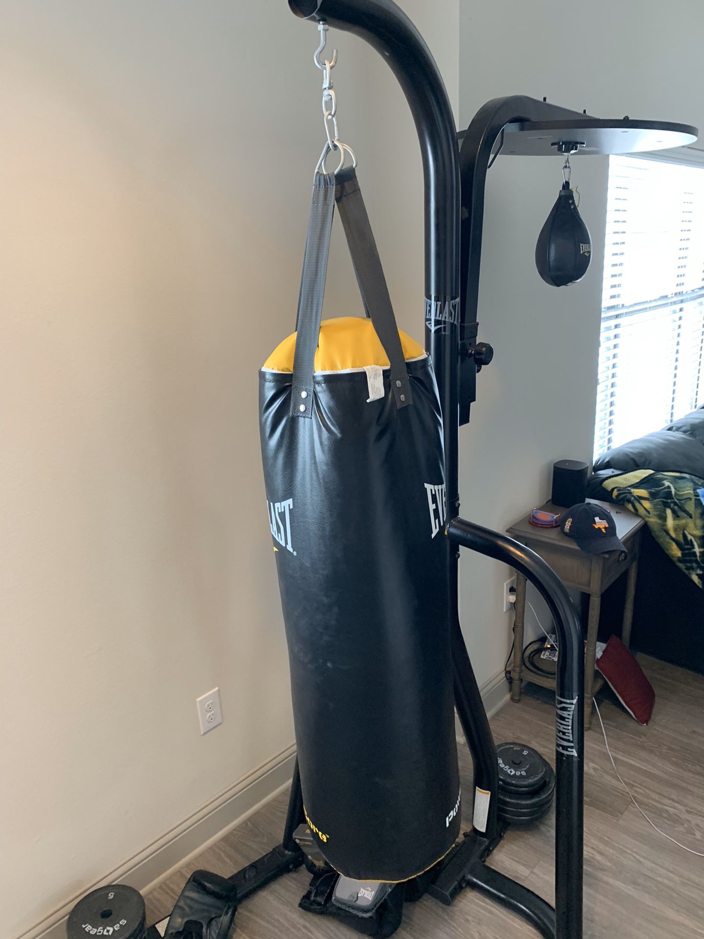 Everlast punching bag and speed bag with stand
