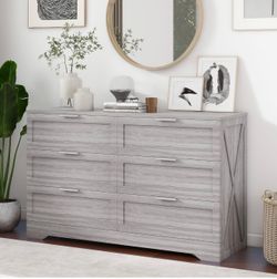 Wash Gray 6 Drawer Dresser