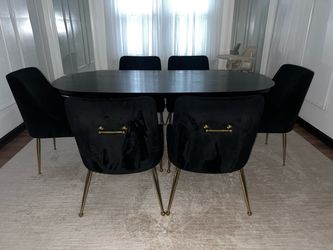 Oval dining table & chairs set of 6