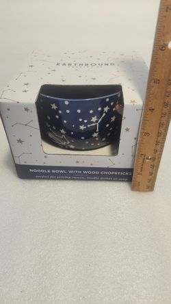 N. Peoria brand new Earthbound Trading Company noodle bowl with wood chopsticks  stars sky Description Has Pickup Location Options