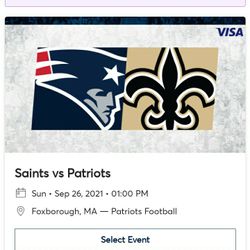 Patriots Saints  tix