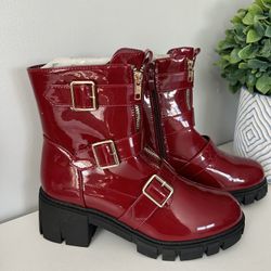 Boots fashion bootie  Women's Zip Chunky Heel Platform Ankle Combat Boots $20 Firm 