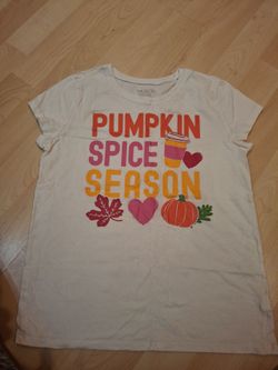 Girls pumpkin spice tshirt size 10/12