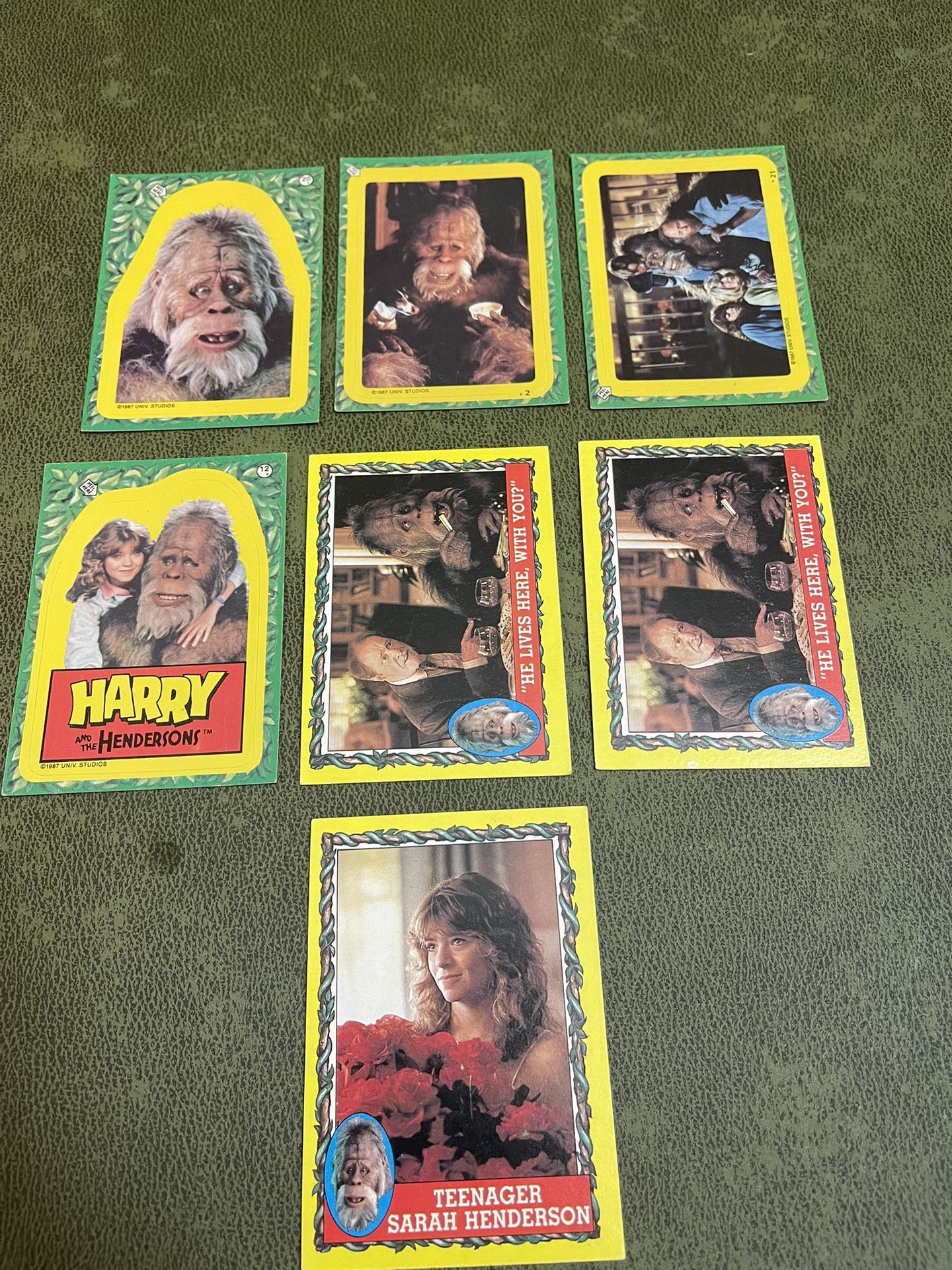 small lot of harry and the hendersons cards & stickers