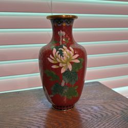Authentic Antique Handmade Cloisonné Chinese Vase
