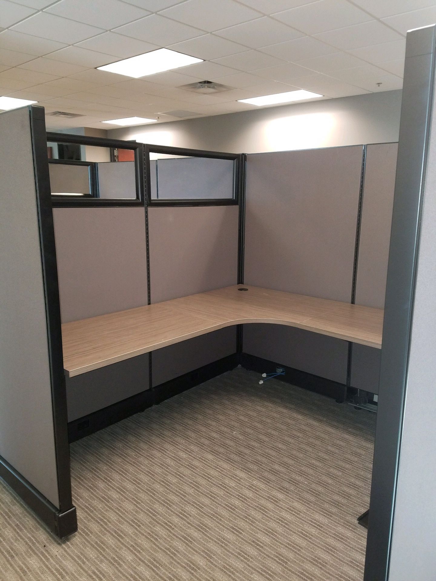 Hermon Miller glasstop cubicles in good used condition can be custom refurbished Fabric and work surfaces