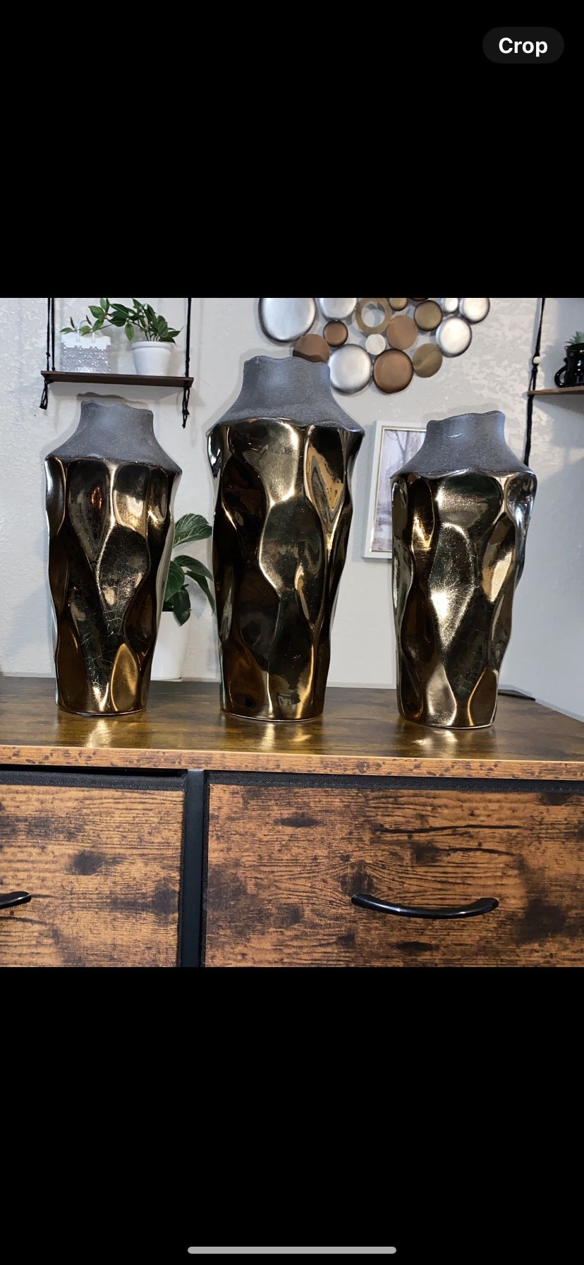 Brand new Brown vases/metal Antique Candle Holders