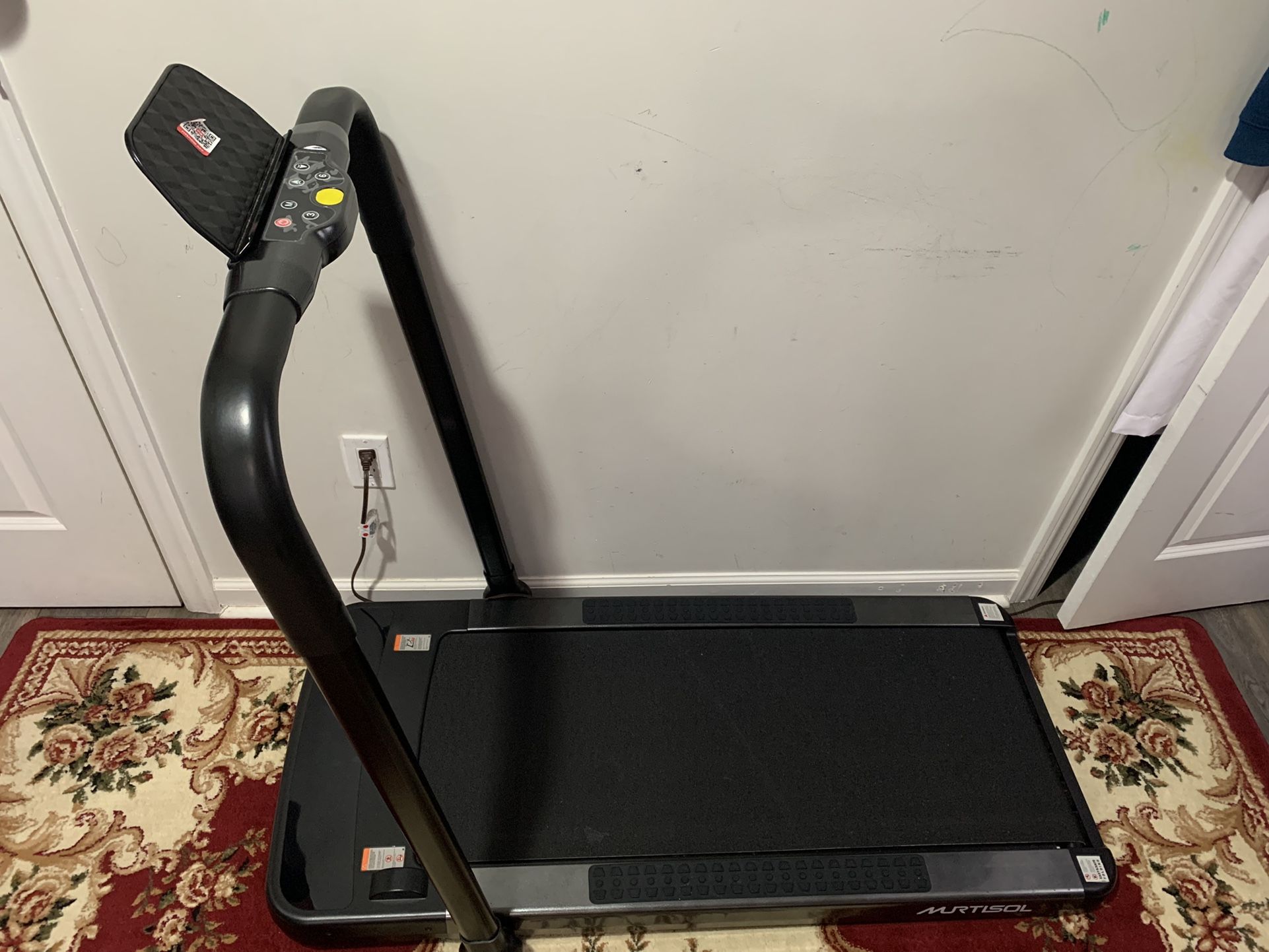 Murtisol 2 in 1 Folding Treadmill, 2.25HP Under Desk Electric Treadmill, Installation-Free with APP, Remote Control and LED Display, Portable Walking