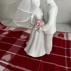 Rose Wedding Bride And Groom Cake Topper 