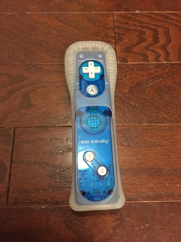 Blue Rock Candy Wii Remote Controller with rubber cover