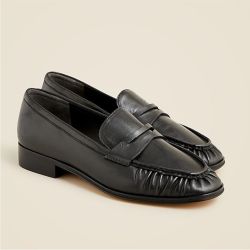 New J Crew Maison ruched loafers in black leather - size 10