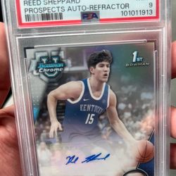 2023 BOWMAN U CHROME REED SHEPPARD #RS PROSPECTS AUTO REFRACTOR PSA 9
