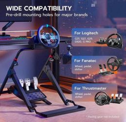 New in box-ARES WING Foldable Sim Racing Wheel Stand with Chair Fixing Slot Formula & GT Racing Simulator Cockpit Compatible with Fanatec Thrustmaster