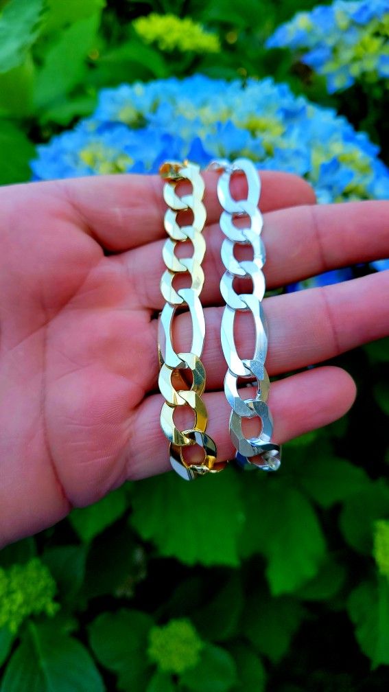 SOLID 10KT GOLD SILVER 2 TONE BRACELET