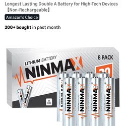 AA lithium long lasting batteries, 8pcs, new