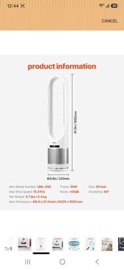 Oscillating bladeless fan