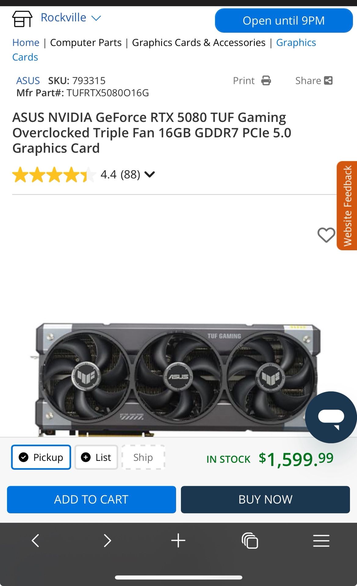 Selling Nvidia 5080 Asus Tuff