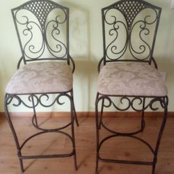 Two Metal Bar Stools