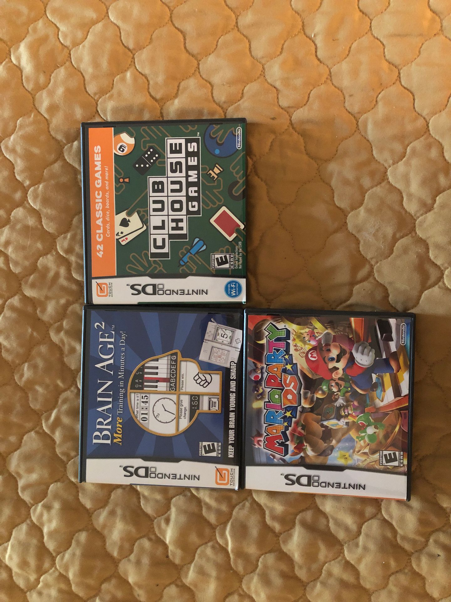 DS games Mario party, brain age 2, club house games