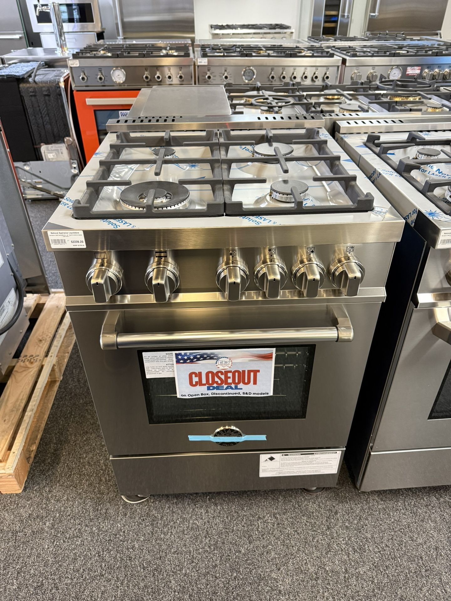 Bertazzoni Master Series  MAST244GASXELP 24 Inch Freestanding Gas Range