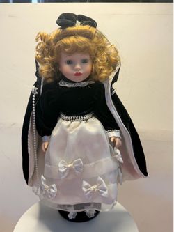 Victorian Collection Genuine Porcelain Doll With Stand