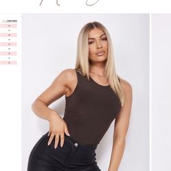 Brown Double Layer Slinky Bodysuit 