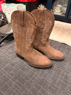 Brown cowboy boots