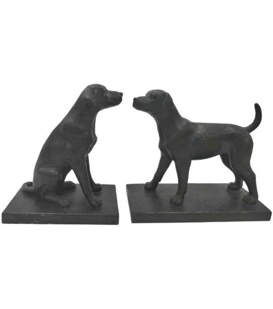Comfy Hour Farmhouse Collection Labrador Dogs Art Bookends, 1 Pair, Set of 2, Antique Effect, Copper, Polyresin, 7" Length 6" Height