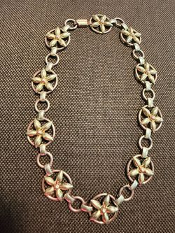 12 k GF  Vintage 2 toned necklace  mid-century Victorian style