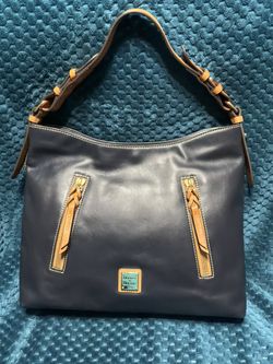 GUC Dooney & Bourke Midnight Blue Cooper Wexford Leather Hobo(smooth Leather)