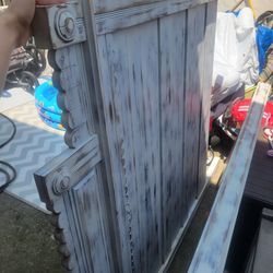 Vintage rare found queen bed frame solid wood