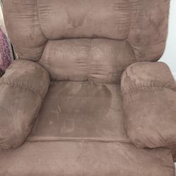 Brown Suede Recliner 