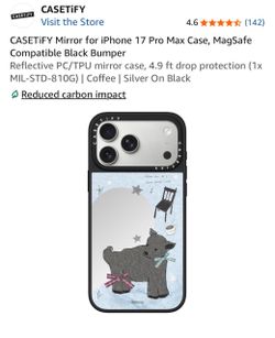 CASETiFY Mirror for iPhone 17 Pro Max Case, MagSafe Compatible Black Bumper Reflective PC/TPU mirror case, 4.9 ft drop protection (1x MIL-STD-810G) | 