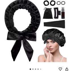 Heatless Curls Overnight Headband,Hair Curlers to Sleep in,No Heat Blowout Rods for Long Hair with Bonnet Sleepy Tie