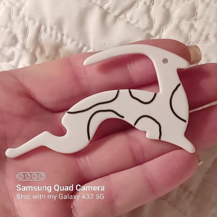 Vtg.Celluloid Christmas REINDEER Pin