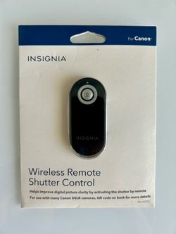 📷 Insignia Wireless Remote Shutter Control for Canon DSLR Cameras NS-WSCC New