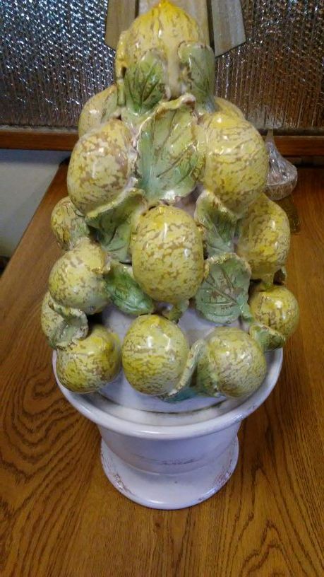 Italian lemon topiary ceramic centerpiece