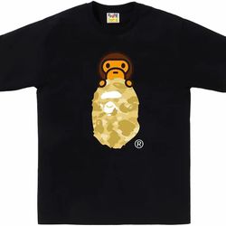Bape Shirt ABC Milo, Color Black, Camo Yellow 