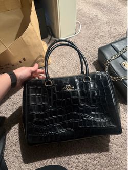 Coach croc embossed satchel