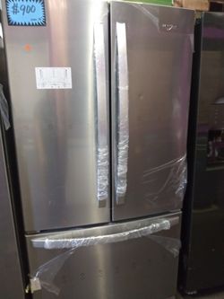 NEW scratch and dent whirlpool French doors fridge stainless steel