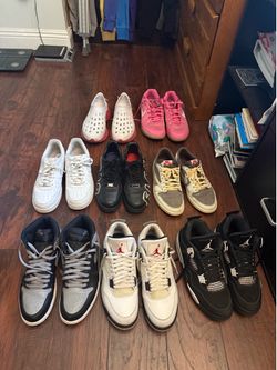 Lot of 8 Sneakers Jordan Kobe Travis Scott Air Force 1 Retro