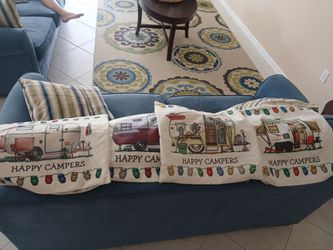 Happy Camper Pillow Covers for 16x16 decorative pillows