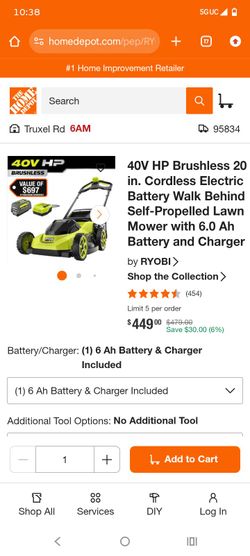 Brand new Ryobi electric 40v lawnmower and Ryobi electric 40v weed eater and blower combo pack NEVER been used or opened all take $350 for all