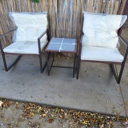 3pc Rocking Chair Patio Set
