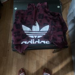 Adidas crop top hoodie large brand new