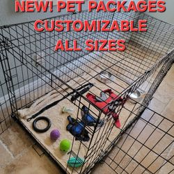 Brand New PET PACKAGES ! Dog Crate 48"x31"x33" Xxl'xxxl Up To 125lbs $100/ Dog Cage Package With Bed Bowls & More $150 2 Door Foldable Kennel Jaula 