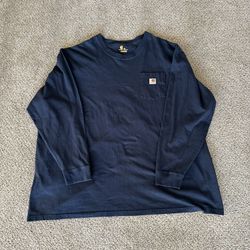 Carhartt Original Fit Blue Men's 5XL Long Sleeve Pocket T-Shirt