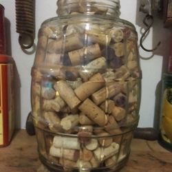 Antique Barrel Jar Full Of Corks