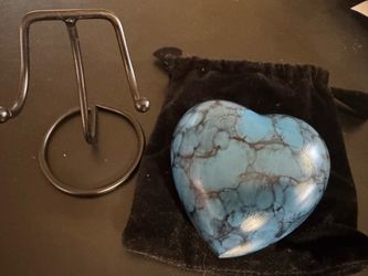 New Cremation Keepsake Heart with Stand and Bag