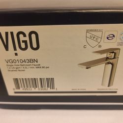 VIGO Davidson Single Hole Bathroom Faucet - Brushed Nickel (VG01043BN) New(open Box)